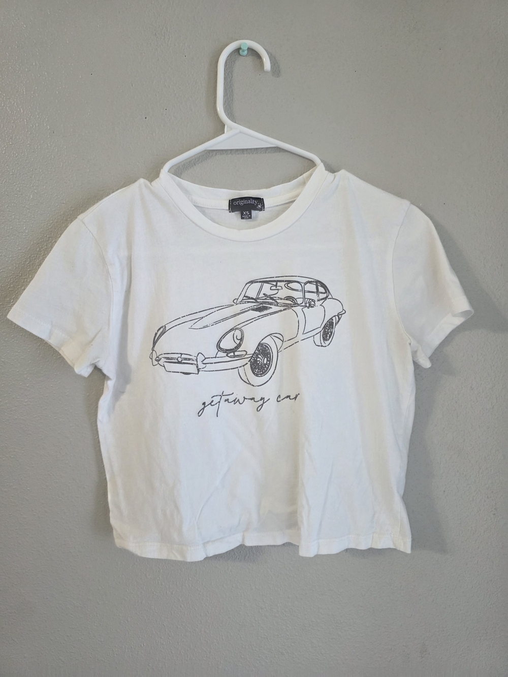 Originality White Graphic Short Sleeve Tee - Car Sketch